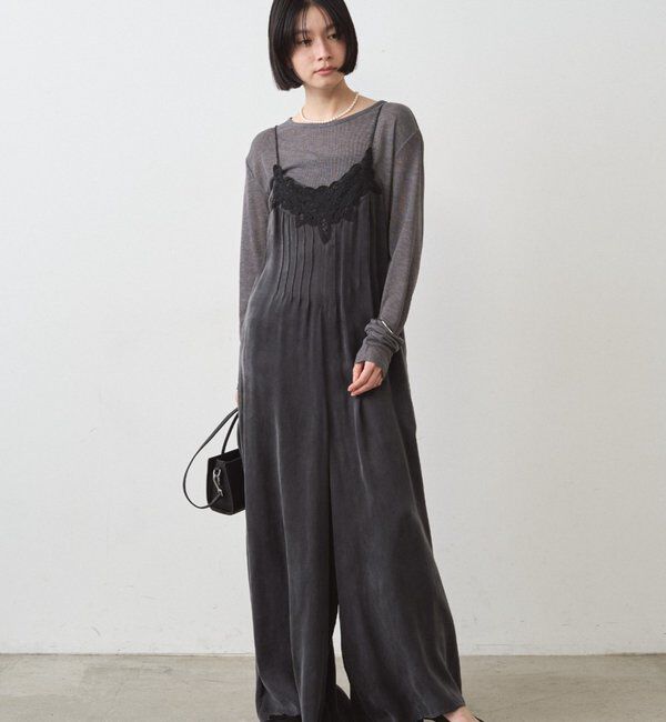  「レースサテンキャミオールインワン」|ワンピース|