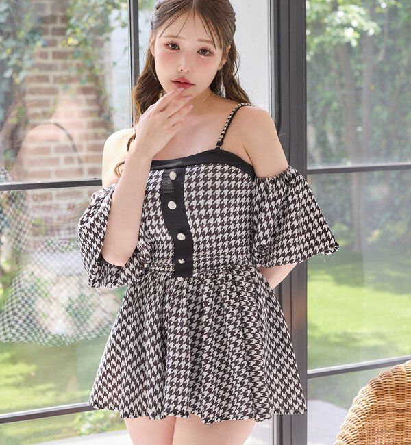  「swimwear/オフショルミニワンピース（2点セット)」|その他|