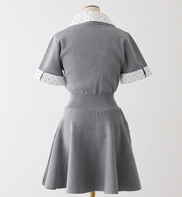 「シャツドッキング半袖ミニワンピース」|ワンピース|