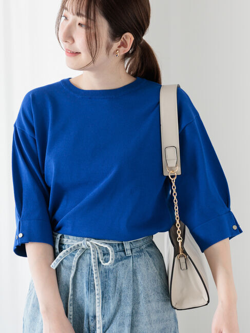 Te chichi TERRASSE「袖タックメタルボタンニット」|ニット・セーター|