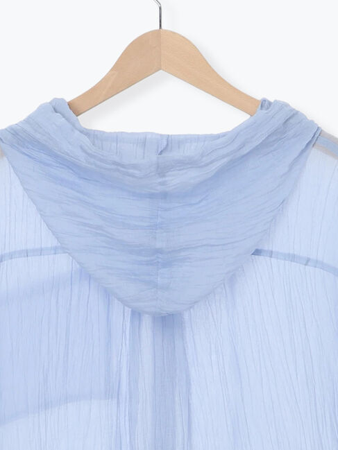 Samansa Mos2「シアー裾ドロストフードシャツ」|シャツ・ブラウス|