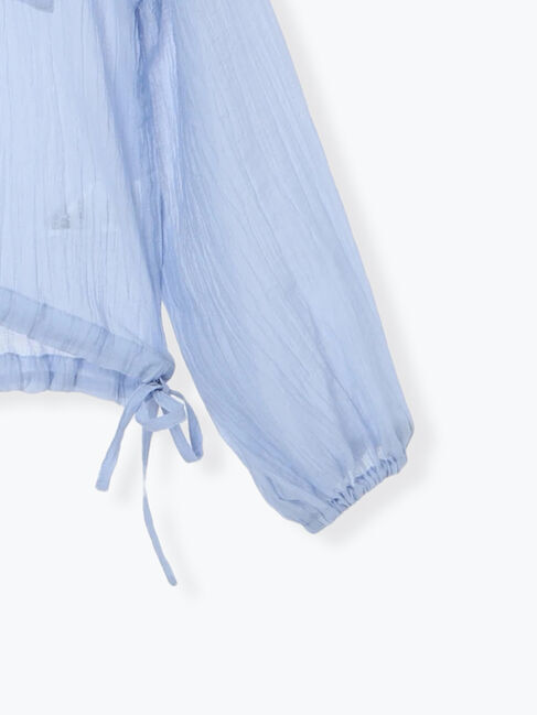 Samansa Mos2「シアー裾ドロストフードシャツ」|シャツ・ブラウス|