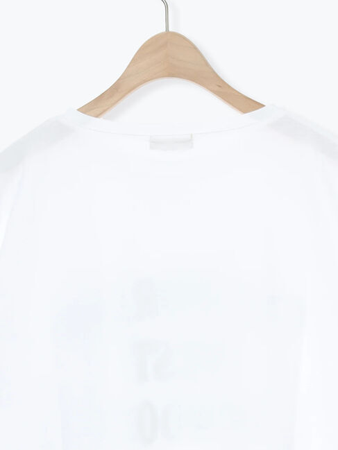 Samansa Mos2「シルケット天竺フロッキープリントTシャツ」|Tシャツ・カットソー|