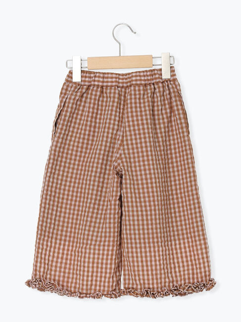 Samansa Mos2 Lagom「裾フリルチェック7分丈パンツ(セットアップ可)」|その他|