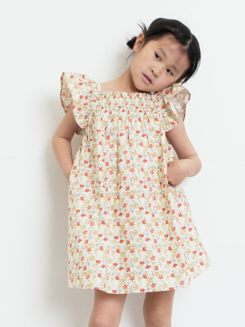 Samansa Mos2 Lagom「☆シャーリング花柄ワンピース」|ワンピース|