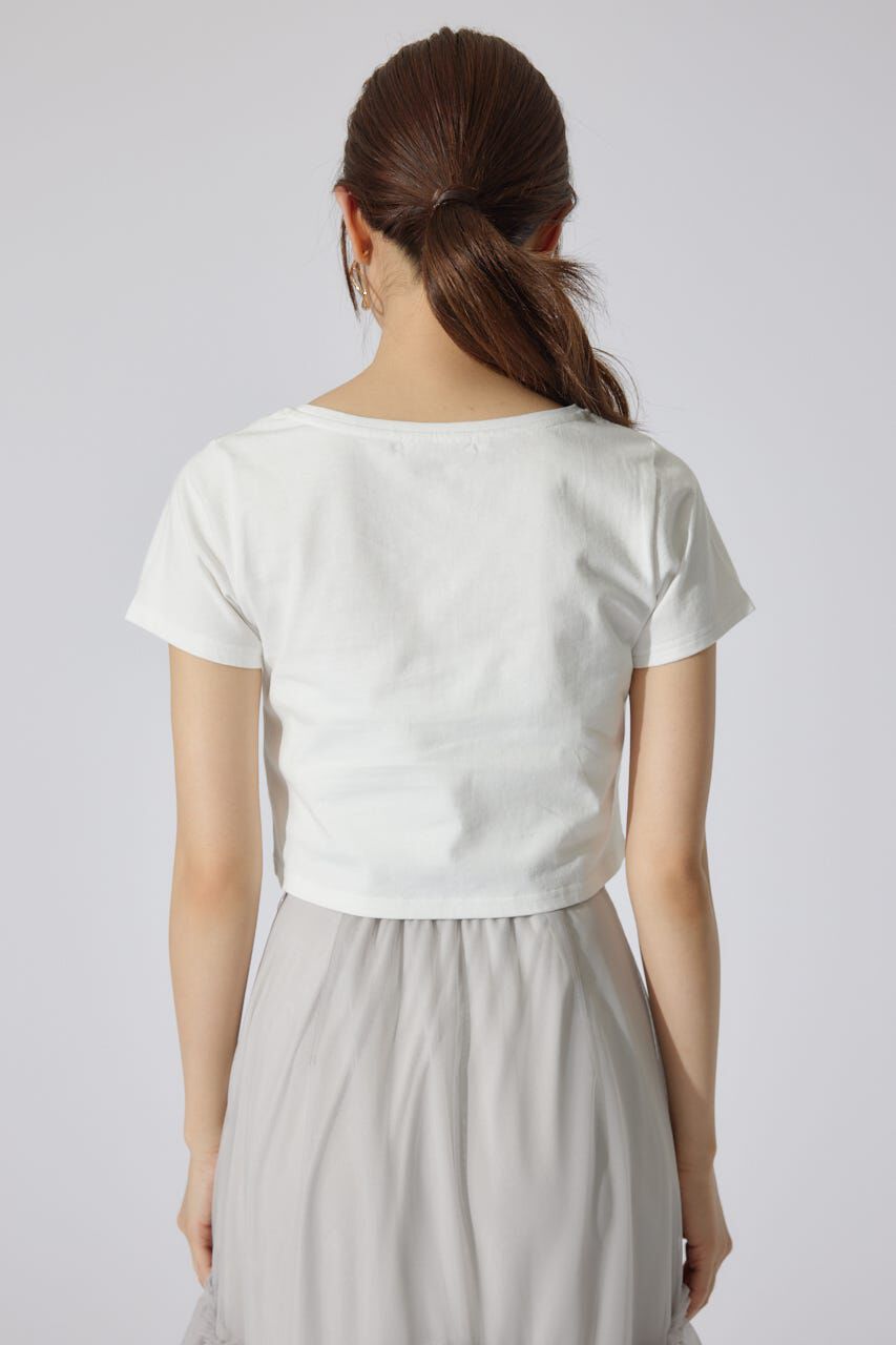 rienda「スランクビジューショートTシャツ」|Tシャツ・カットソー|