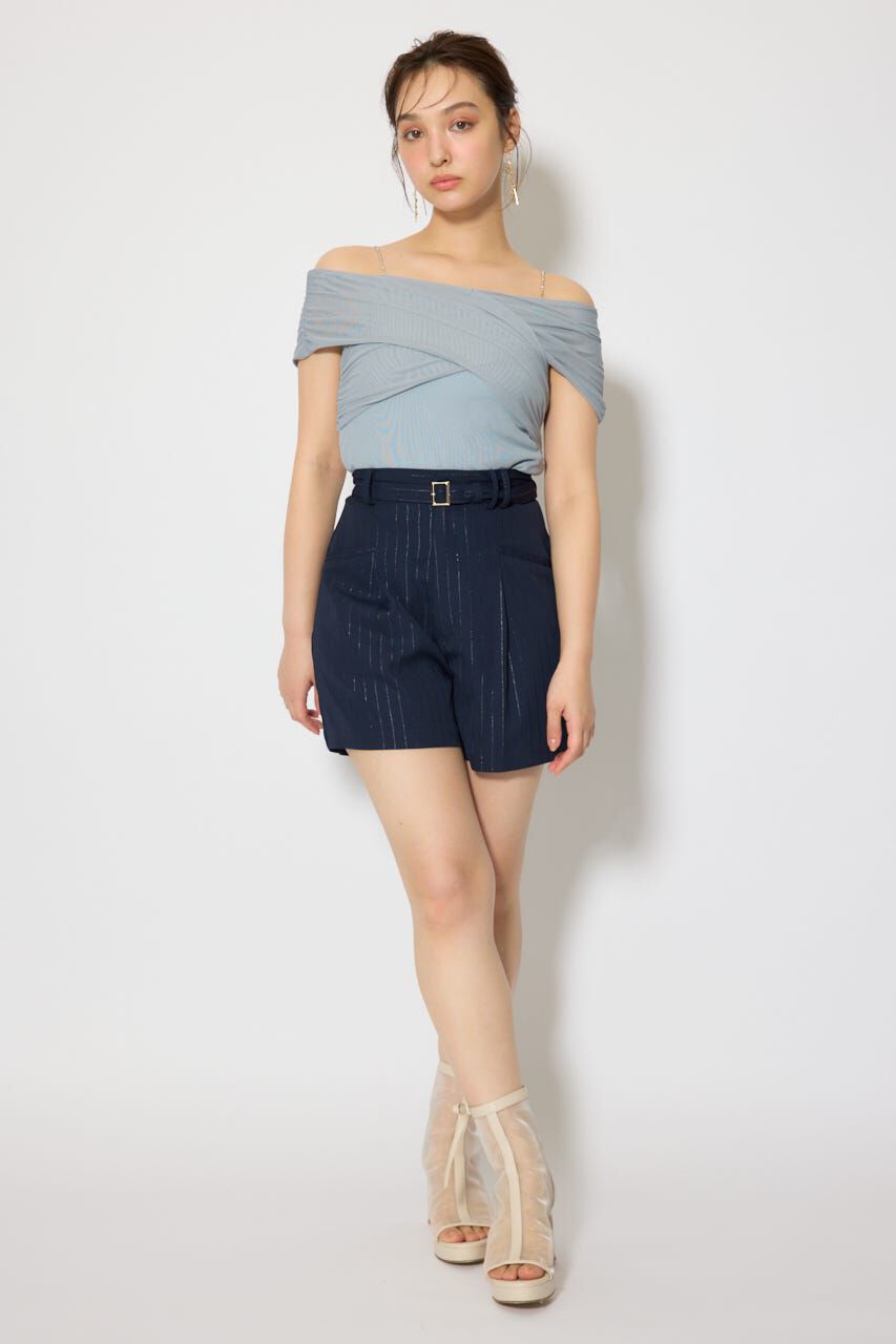 rienda「フロントクロスチュールカットトップス」|Tシャツ・カットソー|