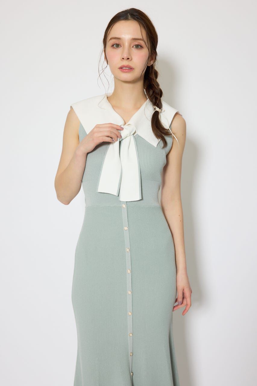 rienda「セーラーカラーニットマーメイドワンピース」|ワンピース|