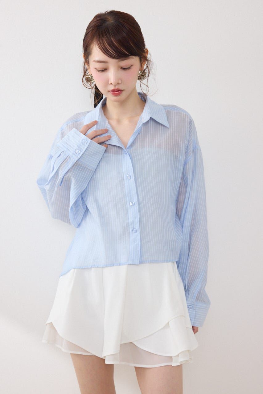 rienda「アシンメトリーストライプシャツ」|シャツ・ブラウス|