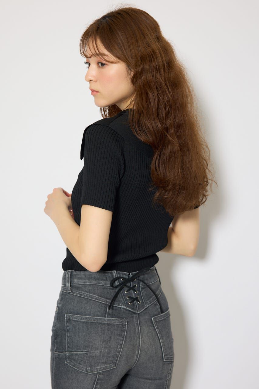 rienda「BIGカラーニットトップス」|ニット・セーター|