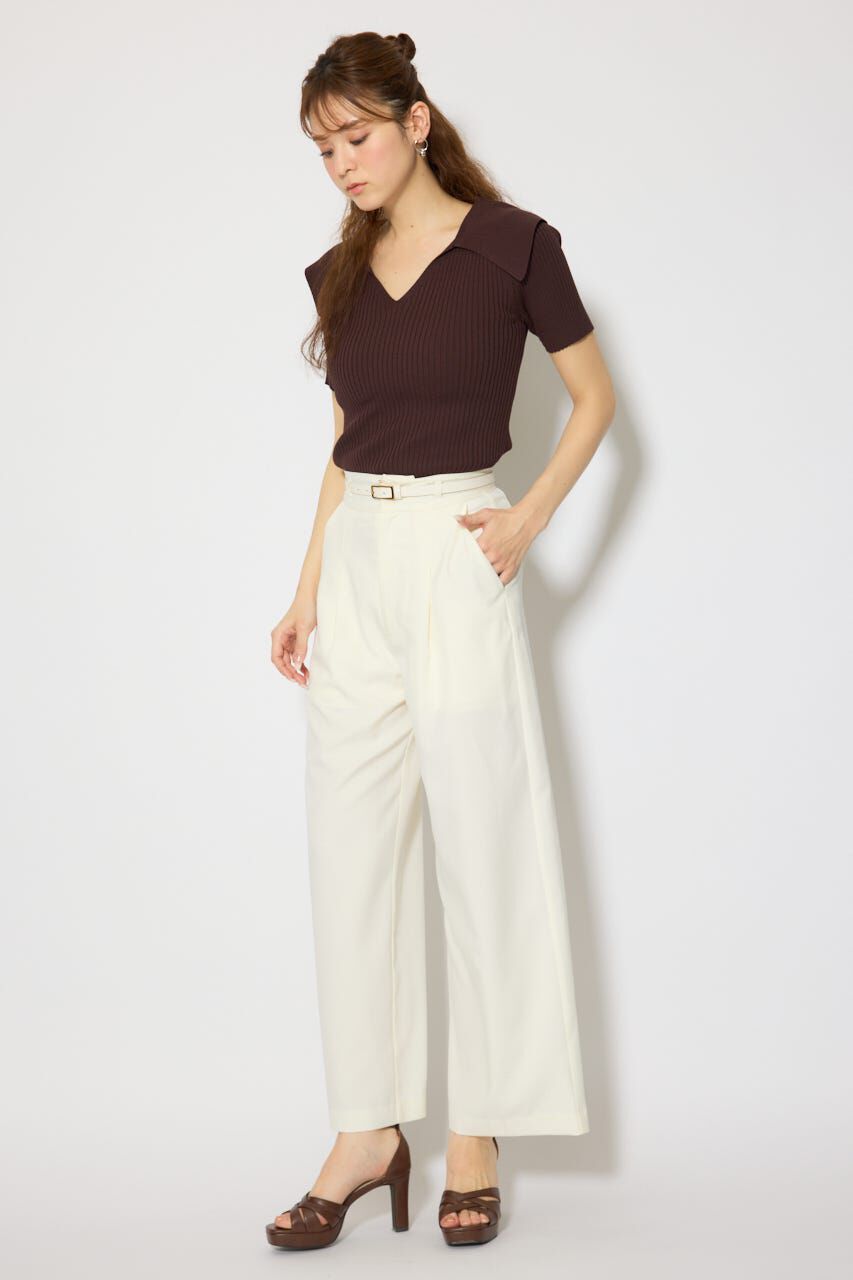 rienda「BIGカラーニットトップス」|ニット・セーター|