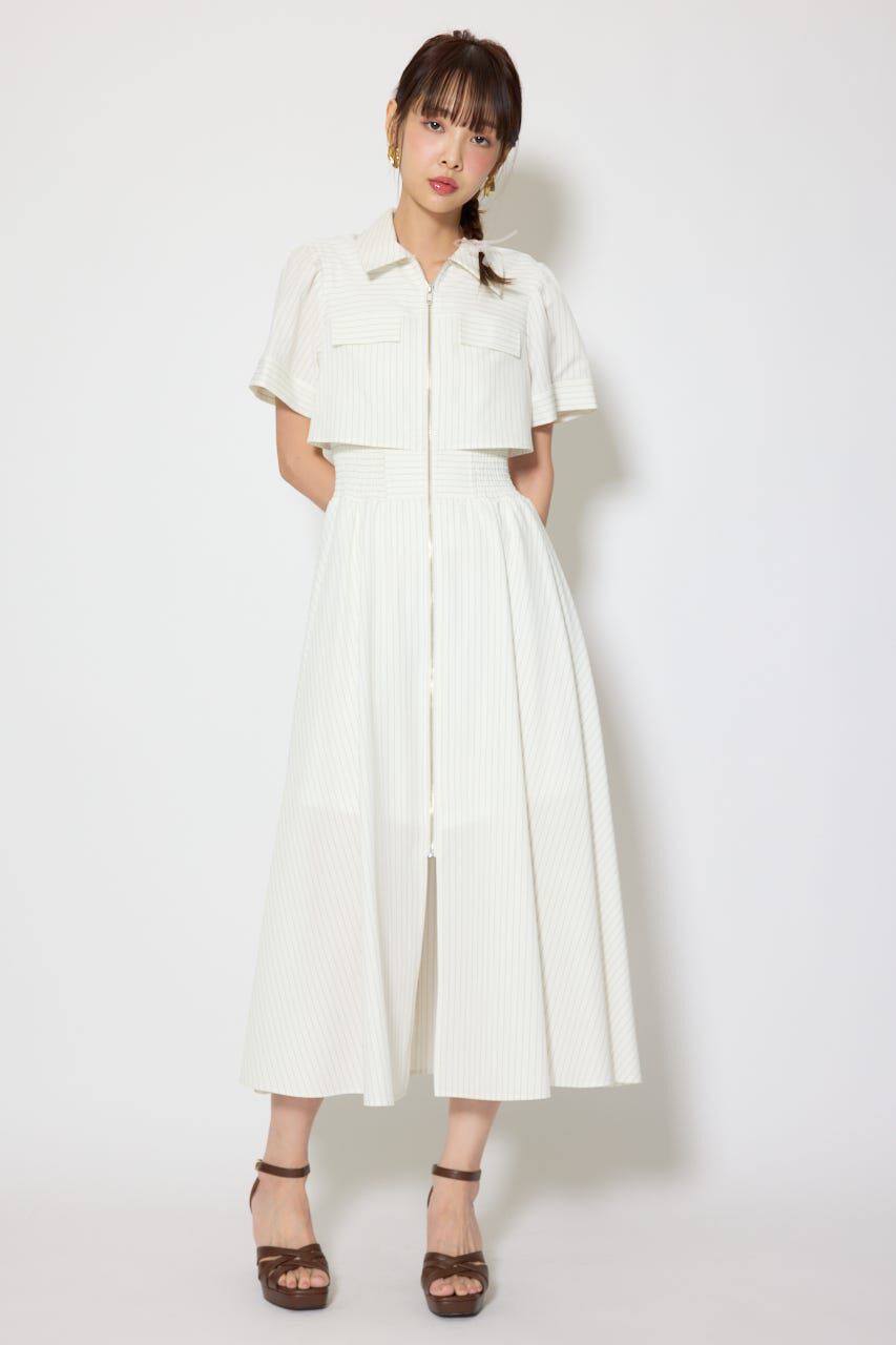 rienda「バストフレアワンピース」|ワンピース|柄WHT5