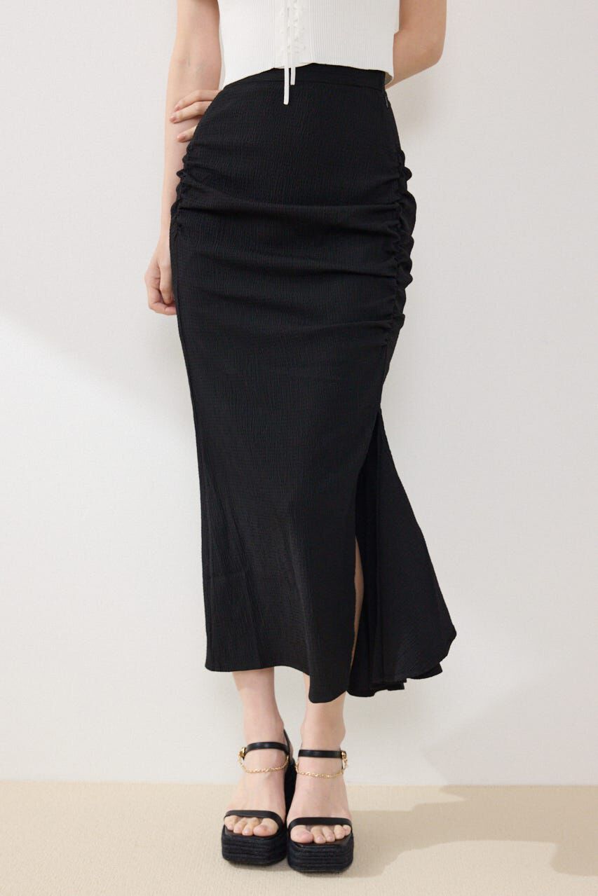 rienda「ギャザーマーメイドジャストウエストスカート」|スカート|BLK