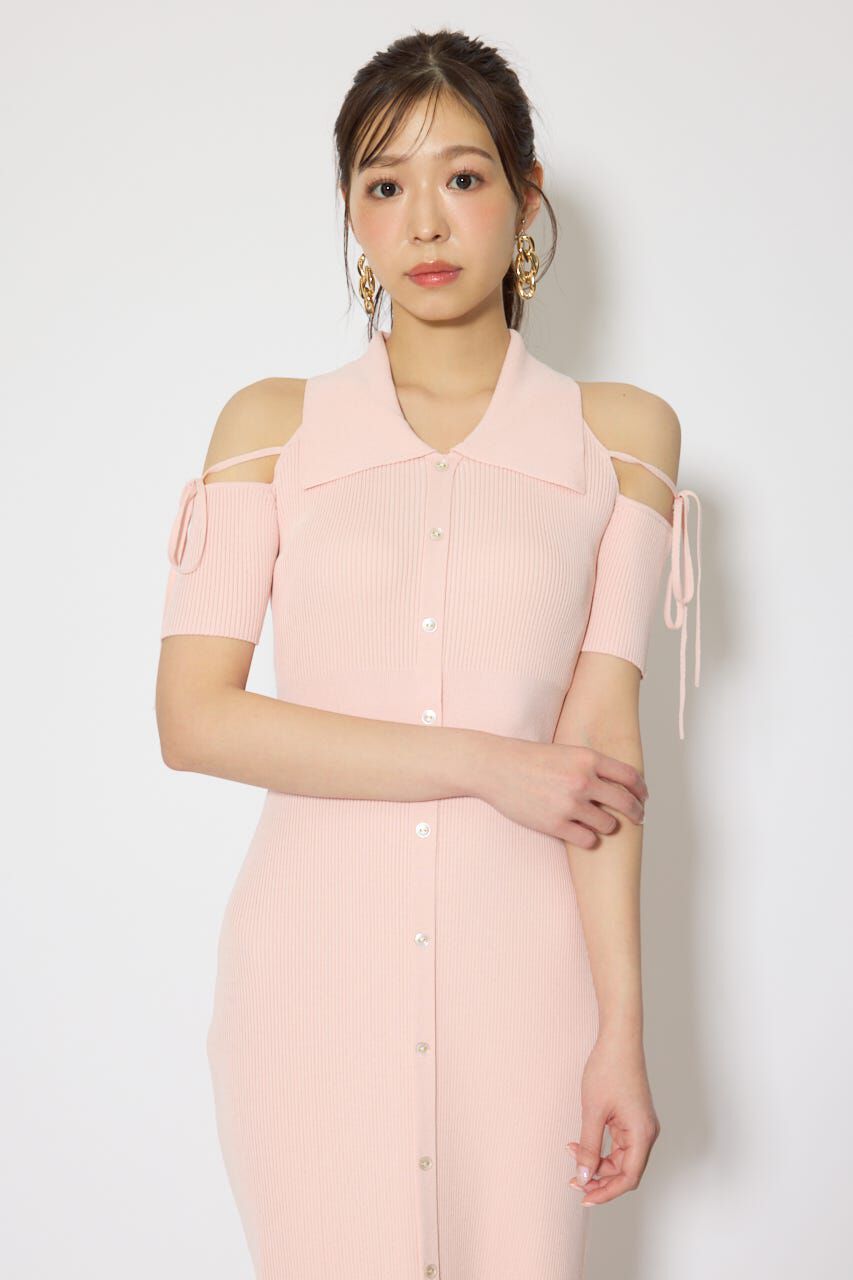 rienda「リボン付きアメスリニットワンピース」|ワンピース|