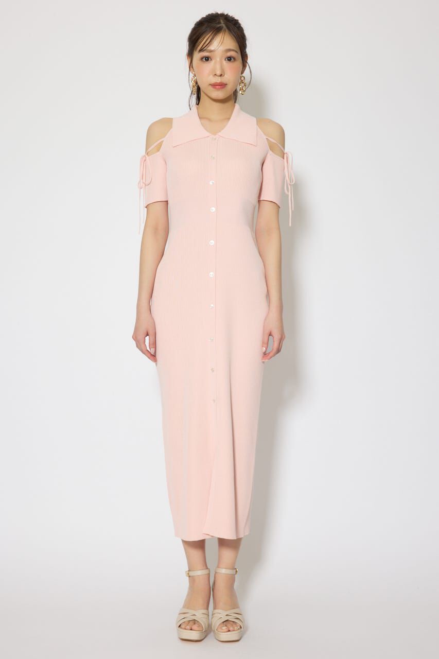 rienda「リボン付きアメスリニットワンピース」|ワンピース|