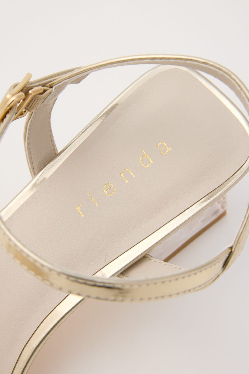 rienda「ビジューリボンクリアヒールサンダル」|サンダル|