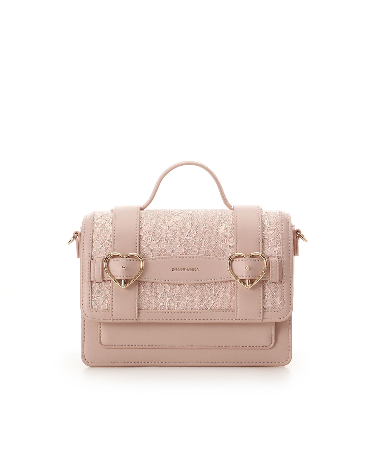 Samantha Vega「レースハートベルトサッチェルショルダーバッグ」|ショルダー・メッセンジャー|ピンク