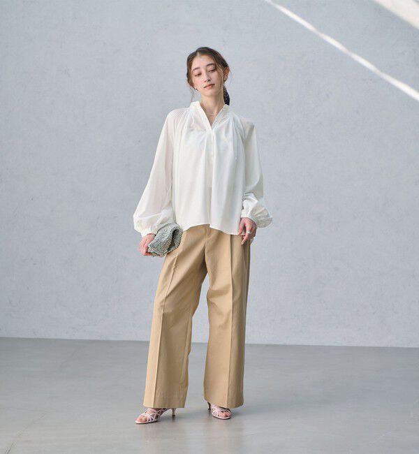 UNITED ARROWS「プリーツ ボリュームスリーブ ブラウス ‐ウォッシャブル‐」|シャツ・ブラウス|