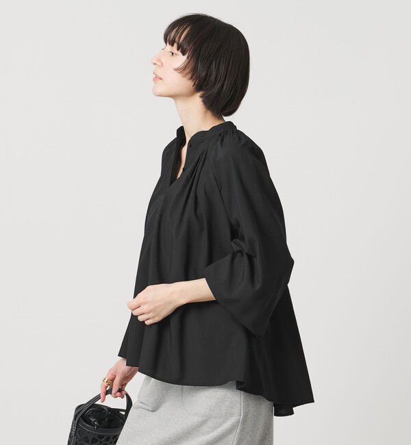 UNITED ARROWS「プリーツ ボリュームスリーブ ブラウス ‐ウォッシャブル‐」|シャツ・ブラウス|