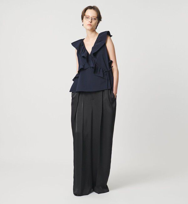 AEWEN MATOPH「＜AEWEN MATOPH＞フリルカシュクールノースリーブブラウス ‐ ウォッシャブル ‐」|シャツ・ブラウス|