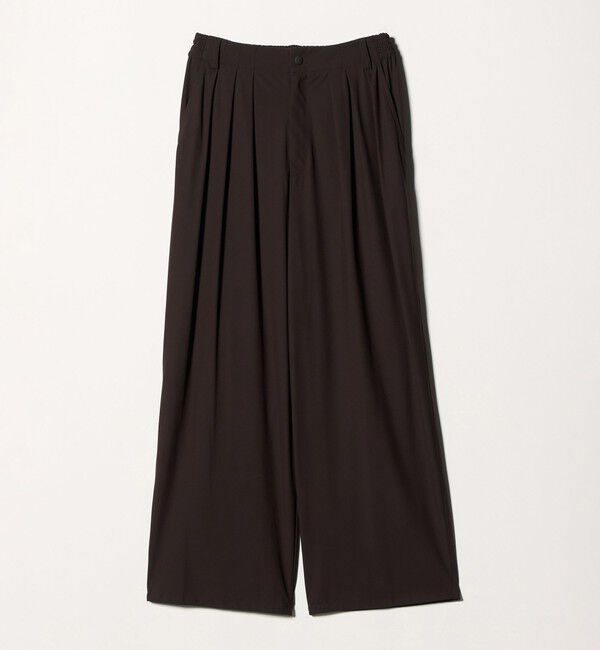 UNITED ARROWS「ジャージー タック ワイドパンツ ‐ウォッシャブル‐」|スラックス|DK.BROWN