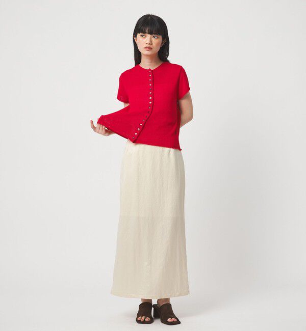 EMMEL REFINES「＜EMMEL REFINES＞EM ソフトニット ボタン ショートスリーブ」|ニット・セーター|