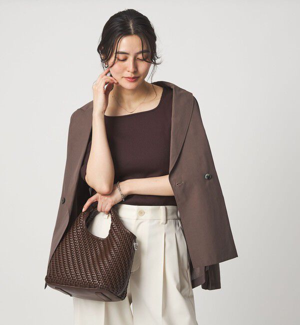 UNITED ARROWS green label relaxing「ブライトリブ スクエアネック 5分袖 プルオーバー カットソー」|Tシャツ・カットソー|