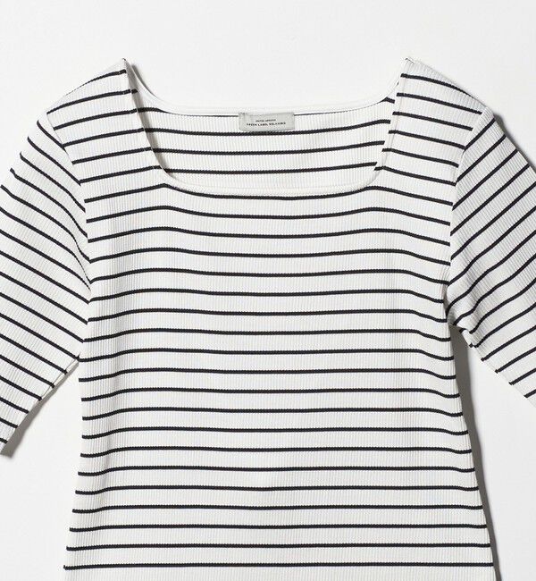 UNITED ARROWS green label relaxing「ブライトリブ スクエアネック 5分袖 プルオーバー カットソー」|Tシャツ・カットソー|