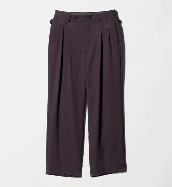 UNITED ARROWS green label relaxing「FINE BASIC トリアセテート ウール  2P ワイド スラックス パンツ W4 」|スラックス|