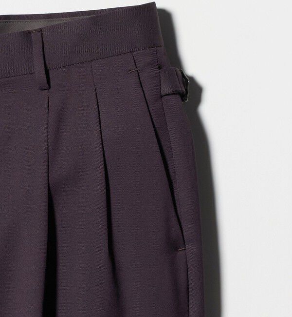 UNITED ARROWS green label relaxing「FINE BASIC トリアセテート ウール  2P ワイド スラックス パンツ W4 」|スラックス|