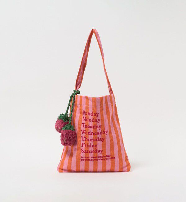 UNITED ARROWS green label relaxing「【別注】＜beej＞チャーム付き ストライプ トートバッグ / キッズ」|トートバッグ|PINK