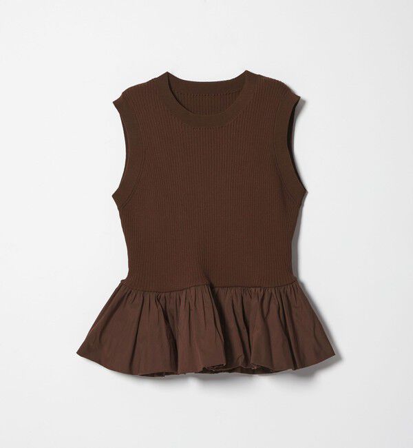 EMMEL REFINES「＜EMMEL REFINES＞EM スソバルーン ノースリーブ ニット」|ニット・セーター|DK.BROWN