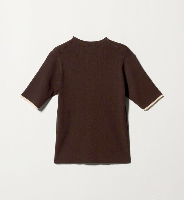 BEAUTY&YOUTH UNITED ARROWS「リブライン ショートスリーブ ニットプルオーバー ウォッシャブル」|ニット・セーター|