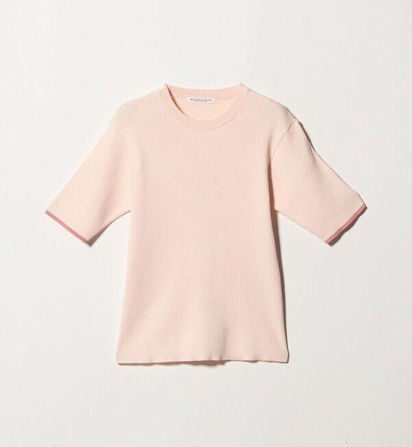 BEAUTY&YOUTH UNITED ARROWS「リブライン ショートスリーブ ニットプルオーバー ウォッシャブル」|ニット・セーター|LT.PINK