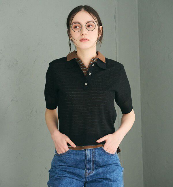 BEAUTY&YOUTH UNITED ARROWS「メッシュ ポロニット プルオーバー ウォッシャブル」|ニット・セーター|