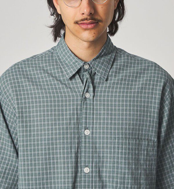 STEVEN ALAN「＜Steven Alan＞ ドビー チェック リバースシーム ショートスリーブ シャツ」|シャツ・ブラウス|