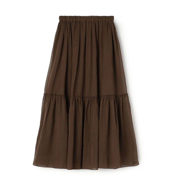TOMORROWLAND collection「ルコットンオーガンジー ティアードスカート」|スカート|49 ブラウン