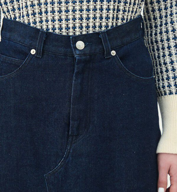 MACPHEE「ローツイストデニム Aラインマキシスカート」|台形|