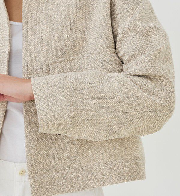 GALERIE VIE「リネンシルクツイード スタンドカラーブルゾン」|ブルゾン・スタジャン|