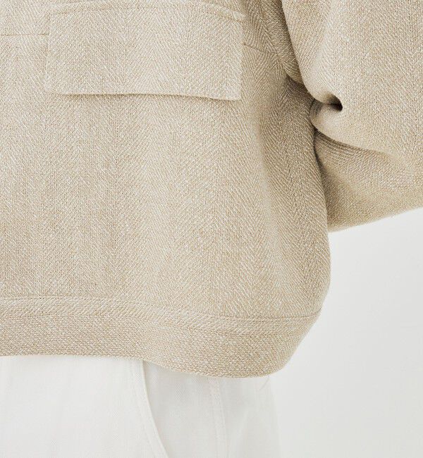 GALERIE VIE「リネンシルクツイード スタンドカラーブルゾン」|ブルゾン・スタジャン|