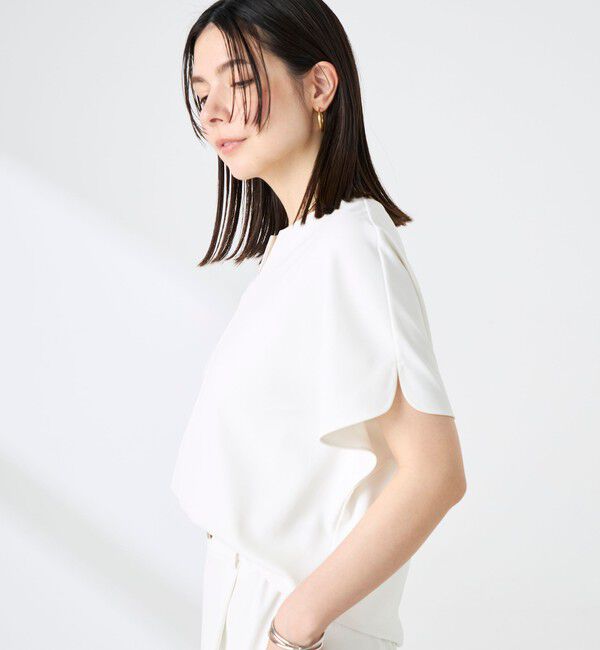 NOLLEY'S sophi「《セットアップ対応》ウォッシャブルツイルケープ風ブラウス」|シャツ・ブラウス|