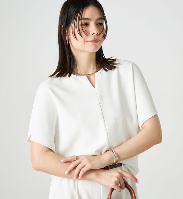 NOLLEY'S sophi「《セットアップ対応》ウォッシャブルツイルケープ風ブラウス」|シャツ・ブラウス|