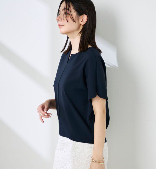 NOLLEY'S sophi「《セットアップ対応》ウォッシャブルツイルケープ風ブラウス」|シャツ・ブラウス|