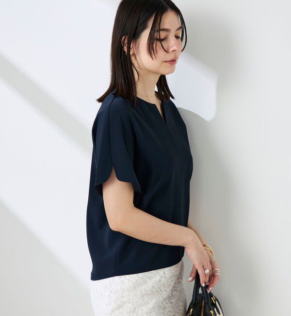 NOLLEY'S sophi「《セットアップ対応》ウォッシャブルツイルケープ風ブラウス」|シャツ・ブラウス|