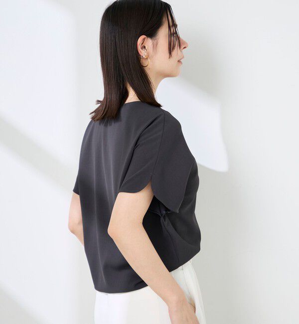 NOLLEY'S sophi「《セットアップ対応》ウォッシャブルツイルケープ風ブラウス」|シャツ・ブラウス|