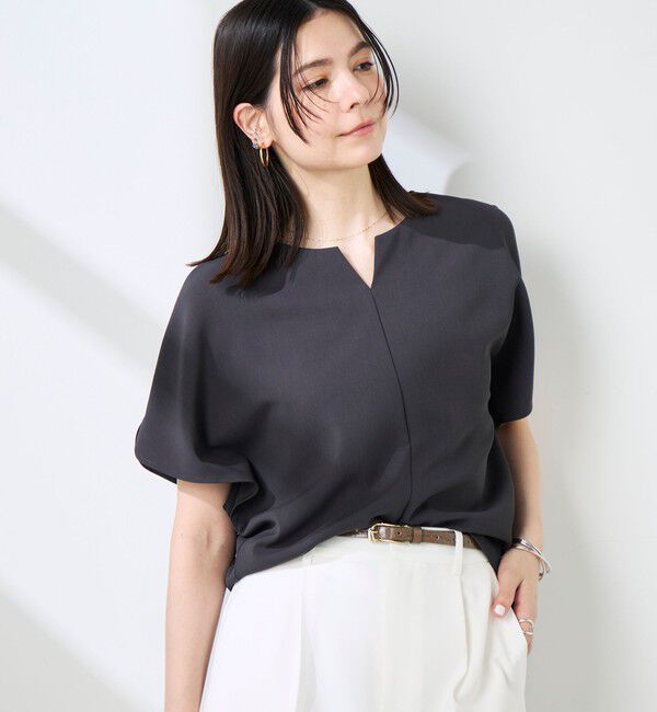 NOLLEY'S sophi「《セットアップ対応》ウォッシャブルツイルケープ風ブラウス」|シャツ・ブラウス|