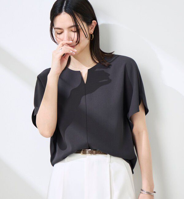 NOLLEY'S sophi「《セットアップ対応》ウォッシャブルツイルケープ風ブラウス」|シャツ・ブラウス|