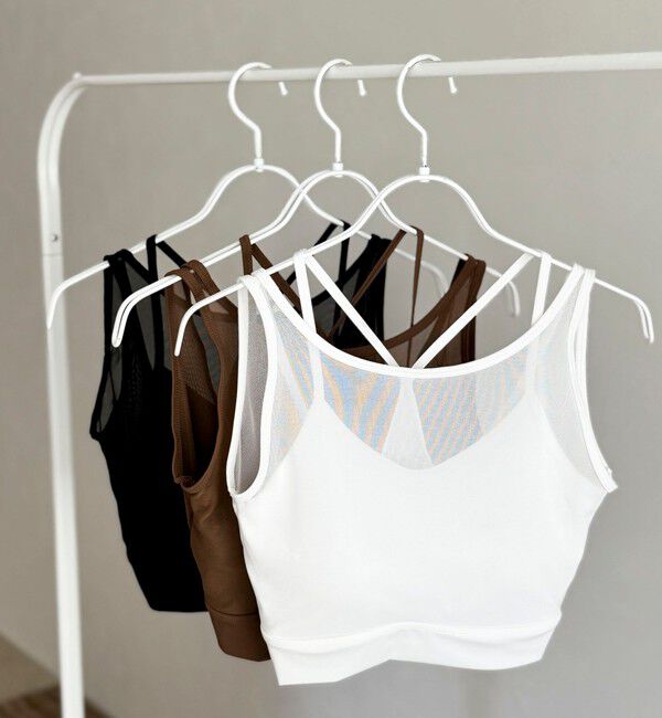 MAQWEL「【MAQWEL/マクウェル】ウォッシャブルバッククロスシアーブラトップ」|チューブトップ|