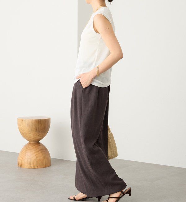  「予約【上品な光沢が目を引く】シャイニーノースリTee」|キャミソール|