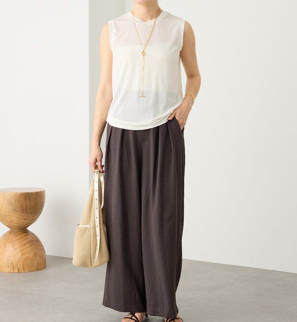  「予約【上品な光沢が目を引く】シャイニーノースリTee」|キャミソール|